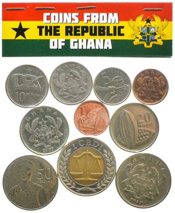 ガーナのコイン：西アフリカの旧通貨、収集用貨幣（10枚） - Etsy 日本