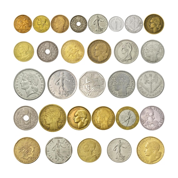 30 France Coins: French Currency Collection (1917-2001)