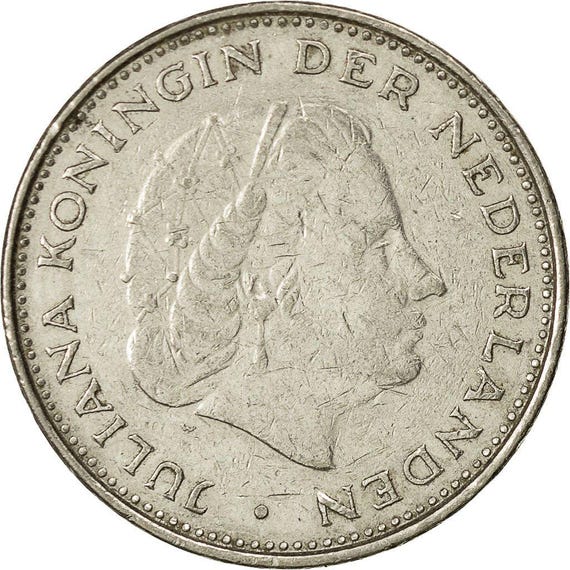 オランダ硬貨 2.5ギルダー | ユリアナ女王 | 1969年 - 1980年 - Etsy 日本