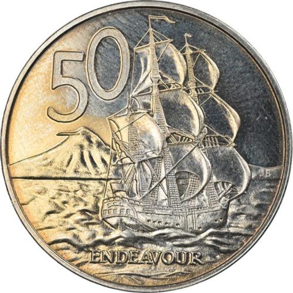 ニュージーランド 50 セント硬貨 | キャプテン ジェームズ