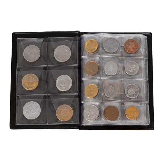 Collection de pièces, y compris lalbum de devises Livre numismatique  complet de différentes pièces 50 pays du monde uniques Collecte complète  dargent -  France