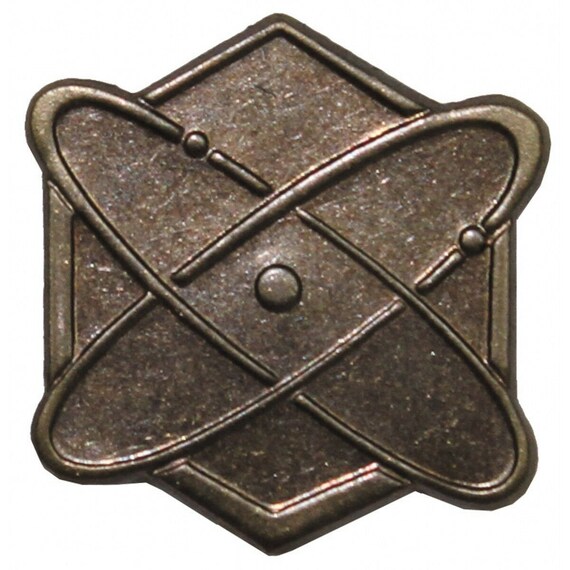 Bronze Czecho-slovakia Army Pins Chemical Warfare Insignia Hexagon Badges