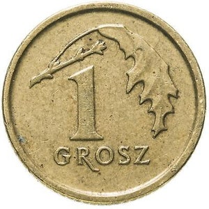 Moneta Polacca 1 Grosz magnetico / Foglia di Quercia / Aquila / Polonia / 2013 - 2021