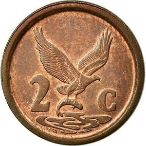 South Africa | 2 Cents Coin | Suid Afrika - South Africa | Eagle | KM133 | 1990 - 1995