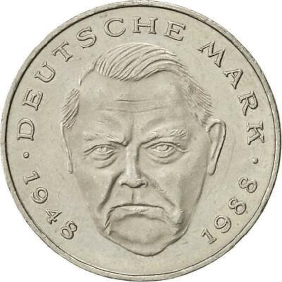 西ドイツ 2 ドイツマルク硬貨 | ルートヴィヒ エアハルト
