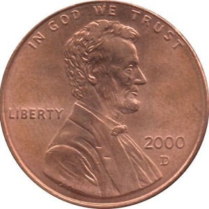 American 1 Cent Coin / Estados Unidos / Lincoln Memorial / 1982 - 2008