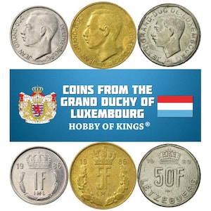 Luxembourger 3 Coin Set 1 5 50 Francs | Prince Jean | Luxembourg | 1986 - 1989
