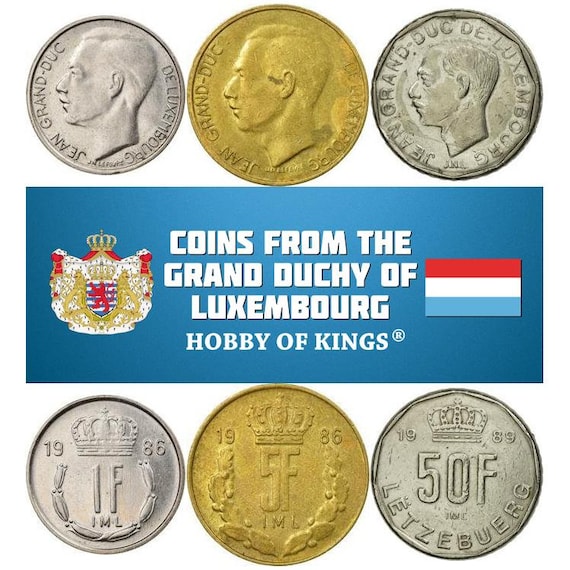 Luxembourger 3 Coin Set 1 5 50 Francs | Prince Jean | Luxembourg | 1986 - 1989