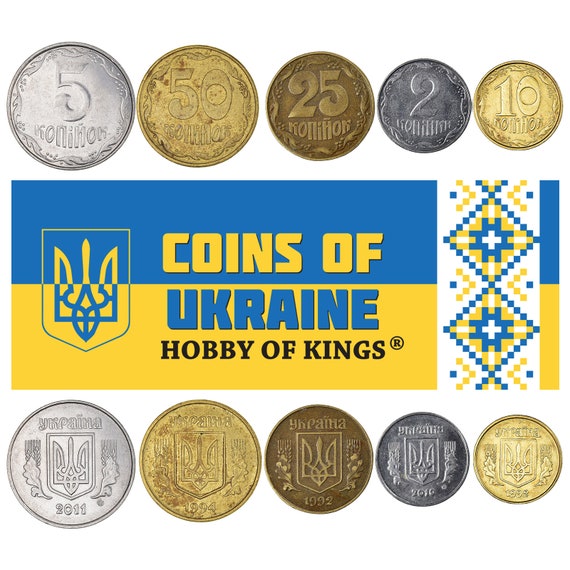 5 Ukrainian Coins | Mixed Coins From Europe | Foreign Currency | Kopiyka Kopiyok | Ukraine Valuable Money