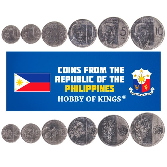 Set 6 Coins Philippines 1 5 25 Sentimos 1 5 10 Peso 2017 - 2020
