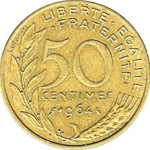 Moneda Francesa 50 Céntimos / Francia / 1962 - 1964