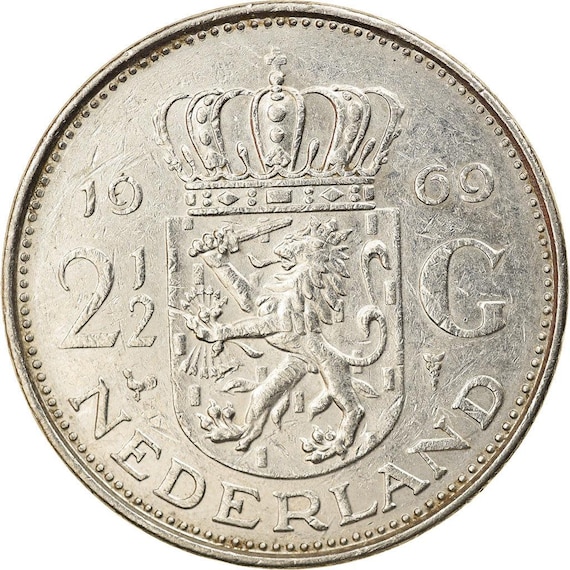 hab021 オランダ 旧貨幣 2.5ギルダー1938年,1966年 ２枚セット オランダ硬貨 2.5ギルダー | ユリアナ女王 | 1969年 - 1980年 - Etsy 日本