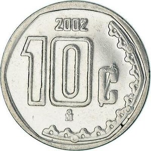 Mexico 10 Centavos | Mexico emblem | Eagle | Aztec calendar Coin 1992 - 2009