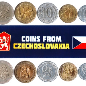 5 Czechoslovakia Coins Different European Coins Foreign Currency, Valuable Money
