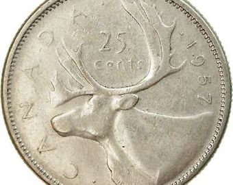 カナダ硬貨 カナダ 25セント | エリザベス2世女王 | レインディア