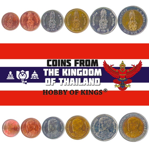 Set 6 Coins Thailand 25 50 Satang 1 2 5 10 Baht 2018 - 2020 Thai Money Rama X Ratcha-anachak.