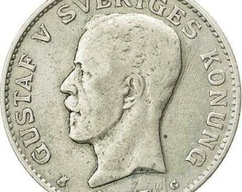 スウェーデンのコイン 1 クローナ |グスタフ 5 世 |スウェーデン