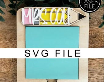 Porta note adesive per insegnanti, regalo digitale di apprezzamento per insegnanti, porta note a matita SVG, porta blocco note per insegnanti