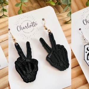 Halloween earrings svg | Floral skull earrings | Spooky inspired earrings | Skeleton hand earrings file | Coffin earrings | earrings FILE