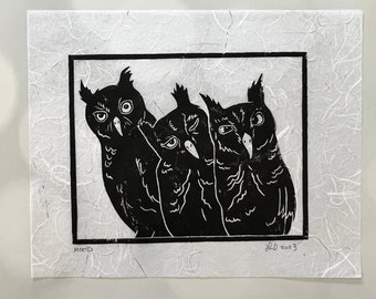 Mood - Handmade Original Linocut Print