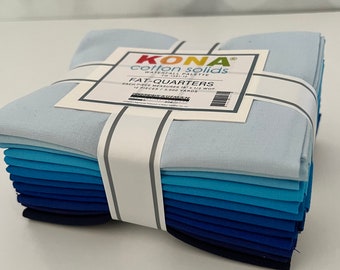Kona Cotton Solids Fat Quarters ~ Waterfall Palette