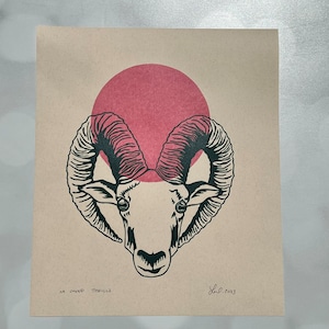 No Sheep Thrills ~ Original Handmade Linocut Print