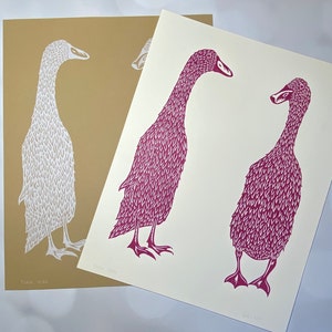 Duck Yeah - Handmade Original Linocut Print
