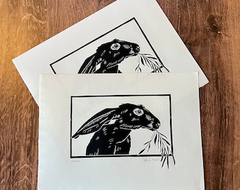 Snack - Handmade Original Linocut Print