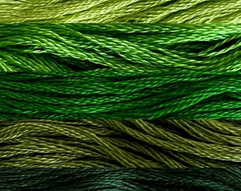 Cosmo Embroidery Floss Greens