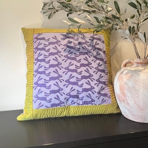Silly Bunnies Kantha Style Pillow