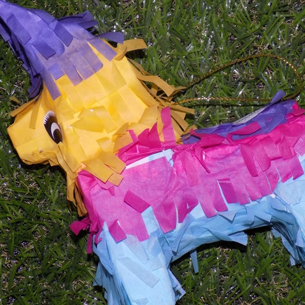 Mini Handmade 6" Rainbow Donkey Burro Piñata/Pinata Party Decor