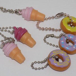 Ice Cream and Donut Keychains [Party Supply, Party Favors, Craft Supply]
