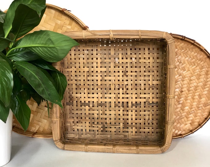 Vintage Winnowing Basket Bamboo Wall Basket Boho Basket Wall Etsy