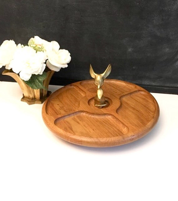 Vintage Wood Lazy Susan Vermillion Lazy Susan Danish Modern Etsy