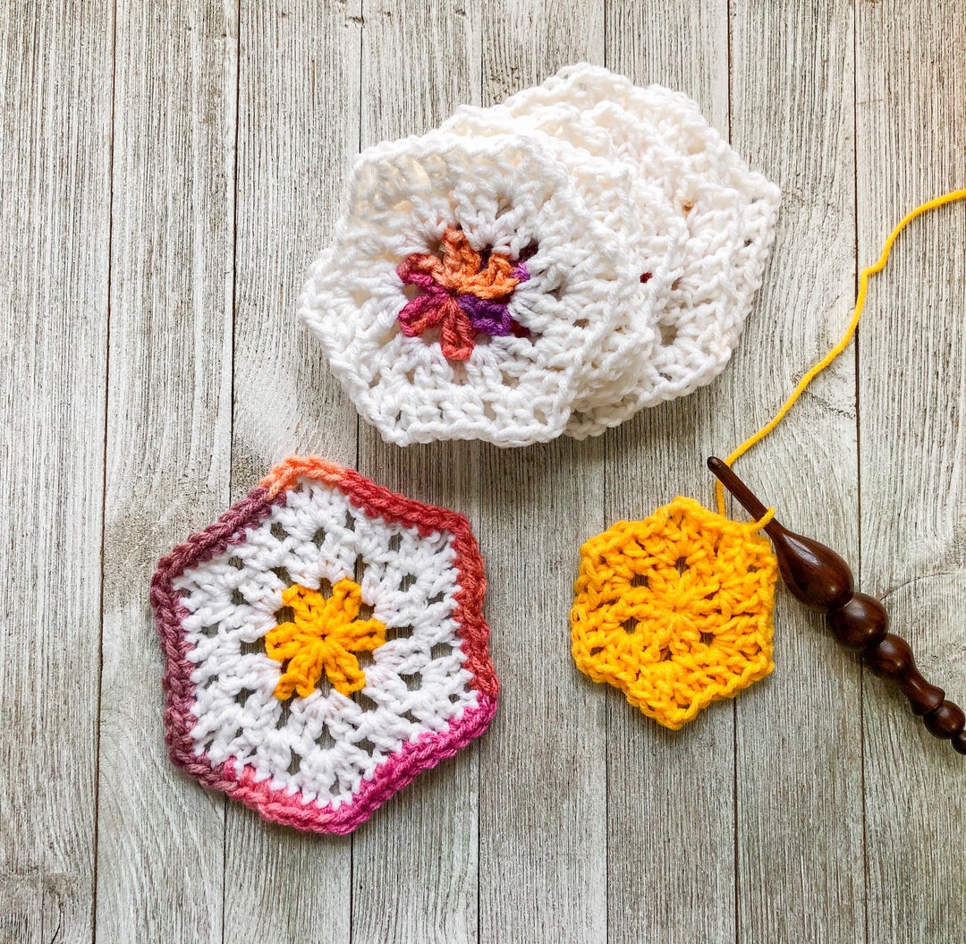 Crochet Granny Hexagon Pattern - Etsy Australia