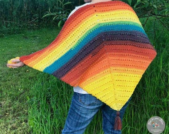 Crochet Shawl - Triangle Shawl - Shawl with Tassels - Crochet Wrap