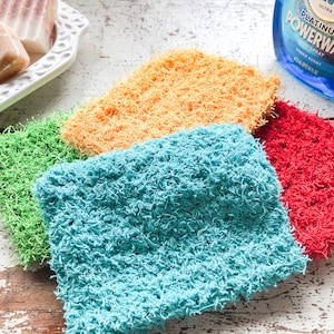 Crochet Dish Scrubby Pattern PDF | Quick & Easy Thick Kitchen Scrubber | Beginner Dishcloth Crochet Pattern