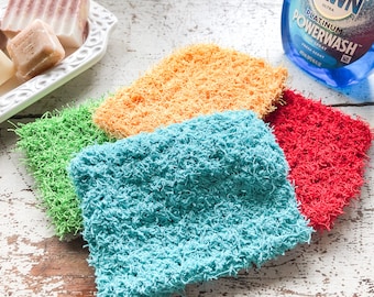 Crochet Dish Scrubby Pattern PDF | Quick & Easy Thick Kitchen Scrubber | Beginner Dishcloth Crochet Pattern