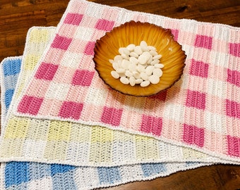 Gingham Placemat - Crochet Pattern