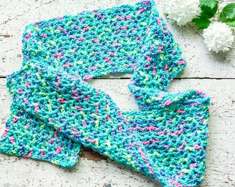 Crochet Summer Scarf - Easy Crochet Scarf - Lacy Crochet Scarf