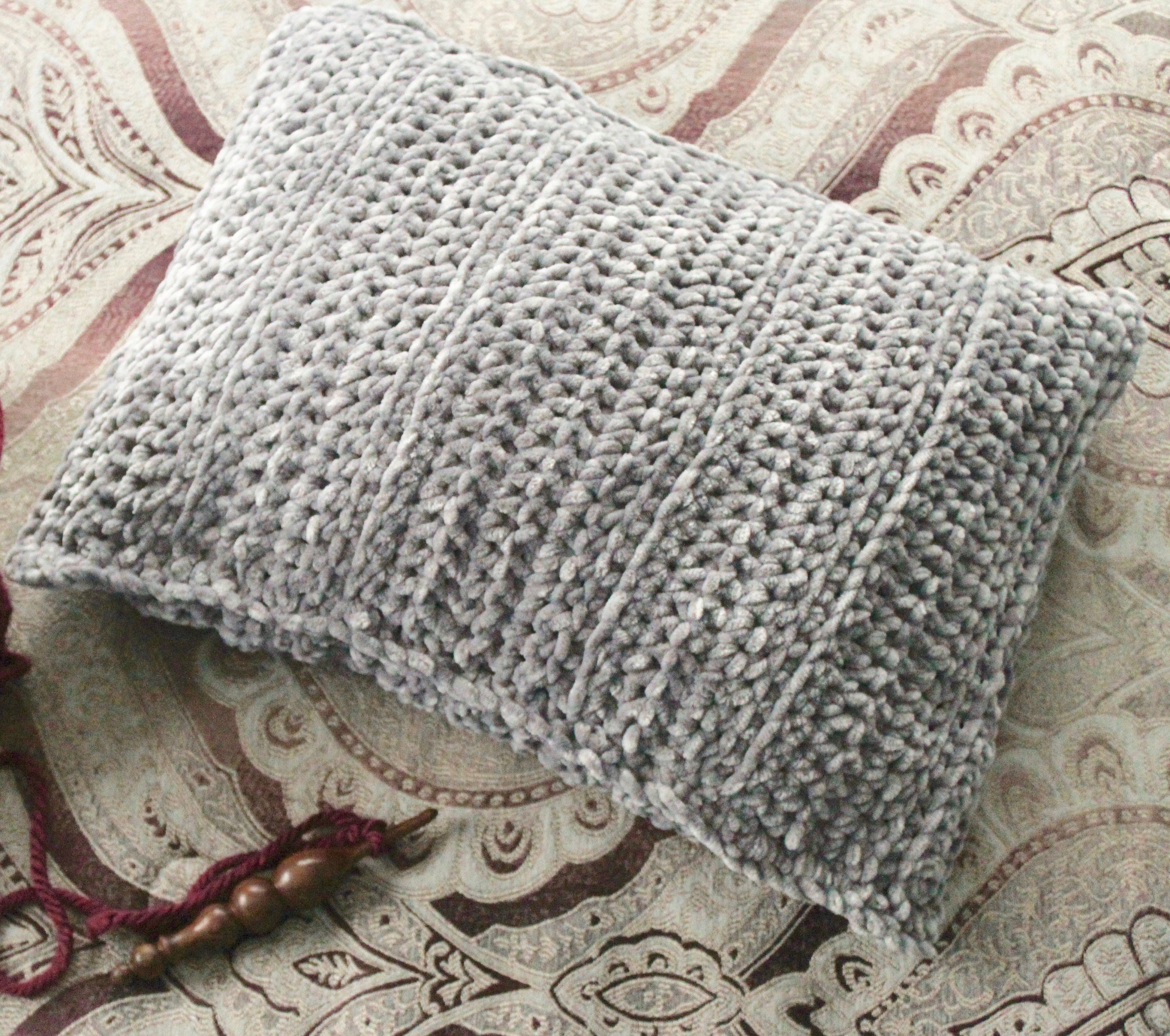 Crochet Throw Pillow Crochet Pillow Velvet Pillow 