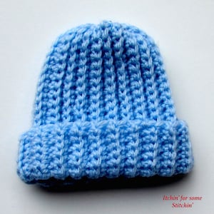 Easy Ribbed Baby Hat Crochet Pattern | Worked Flat | DK Yarn | Sizes Preemie – 12 Months | Instant PDF