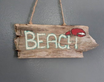 Hand Painted Driftwood Sign/Wall Hanging