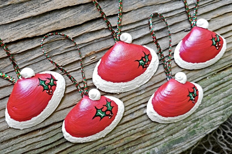 Set of Maine Clam Shell Christmas Ornaments Etsy
