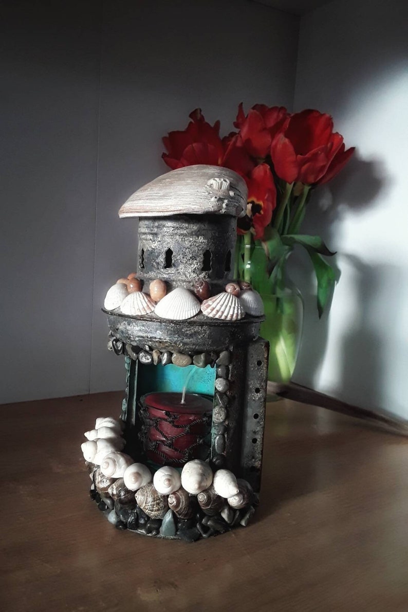 New England Maritime Lantern Candle Holder Etsy