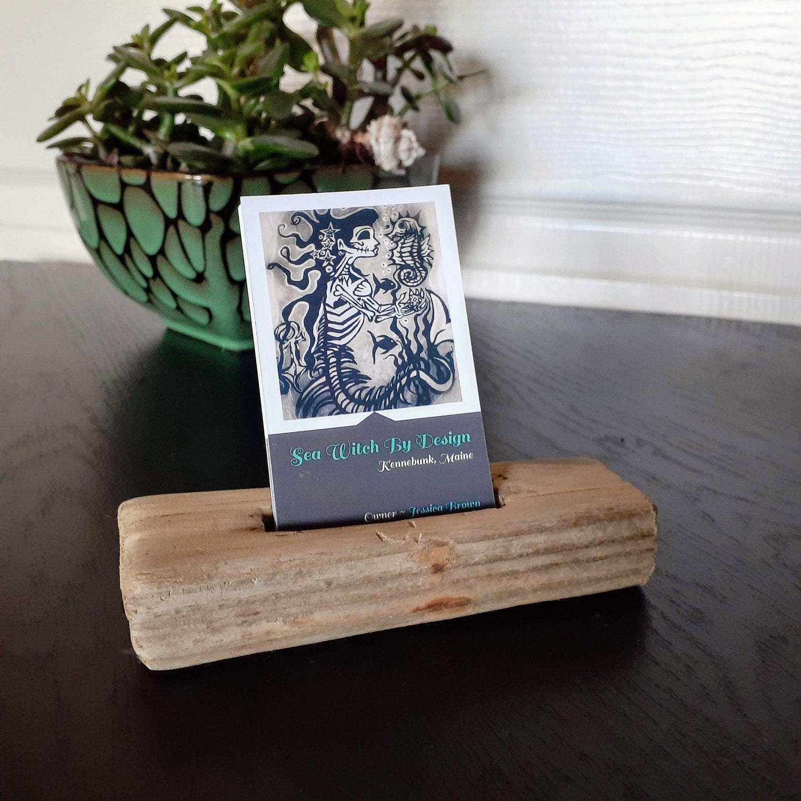 Driftwood Business Card Holder Etsy