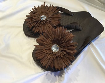 flip flops with big flowers on top