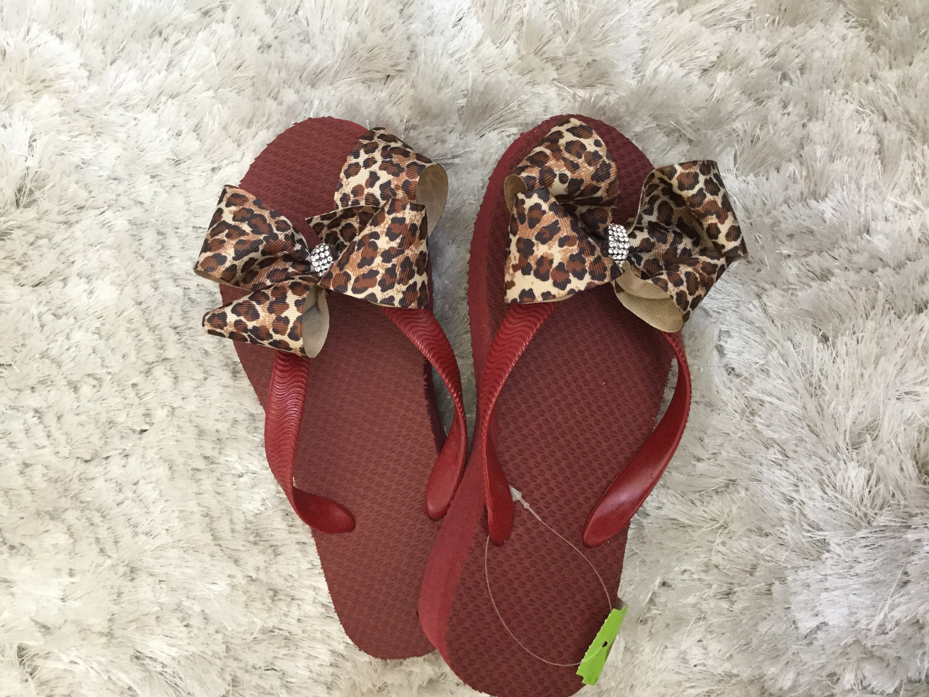 cheetah flip flops