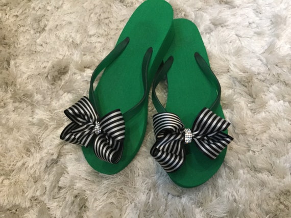 kelly green flip flops