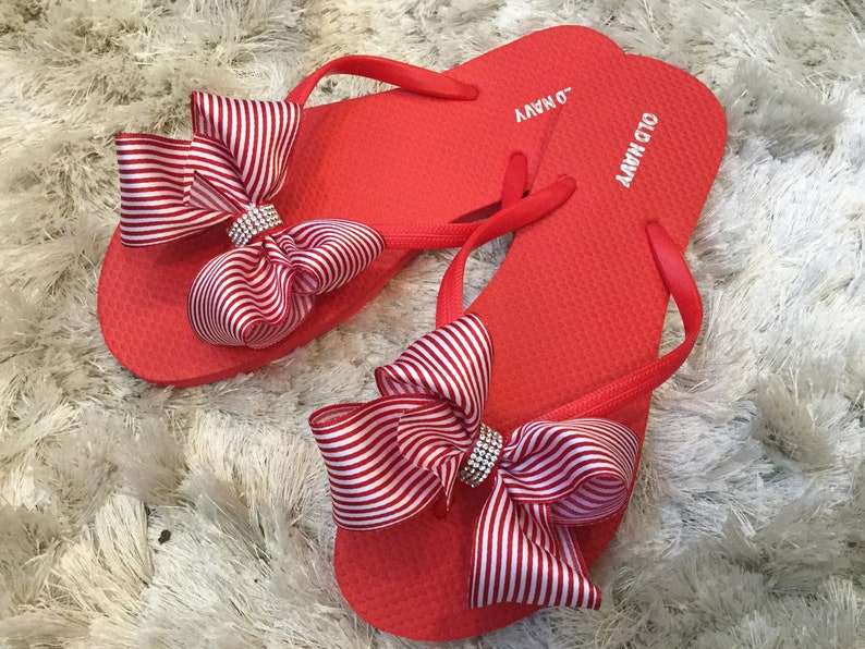 red colour flip flops